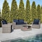 Flash Furniture Aransas Series 4 Piece Light Gray Patio Set with Navy Back Pillows and Seat Cushions JJ-S351-GYNV-GG - alternate 1